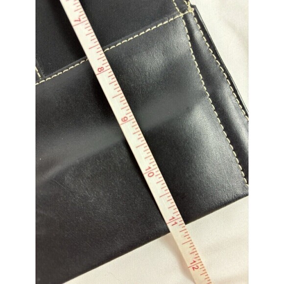 Lamarthe Mini Tote Black Nylon Leather Removable Handles Inner Pocket Handbag - Picture 6 of 7